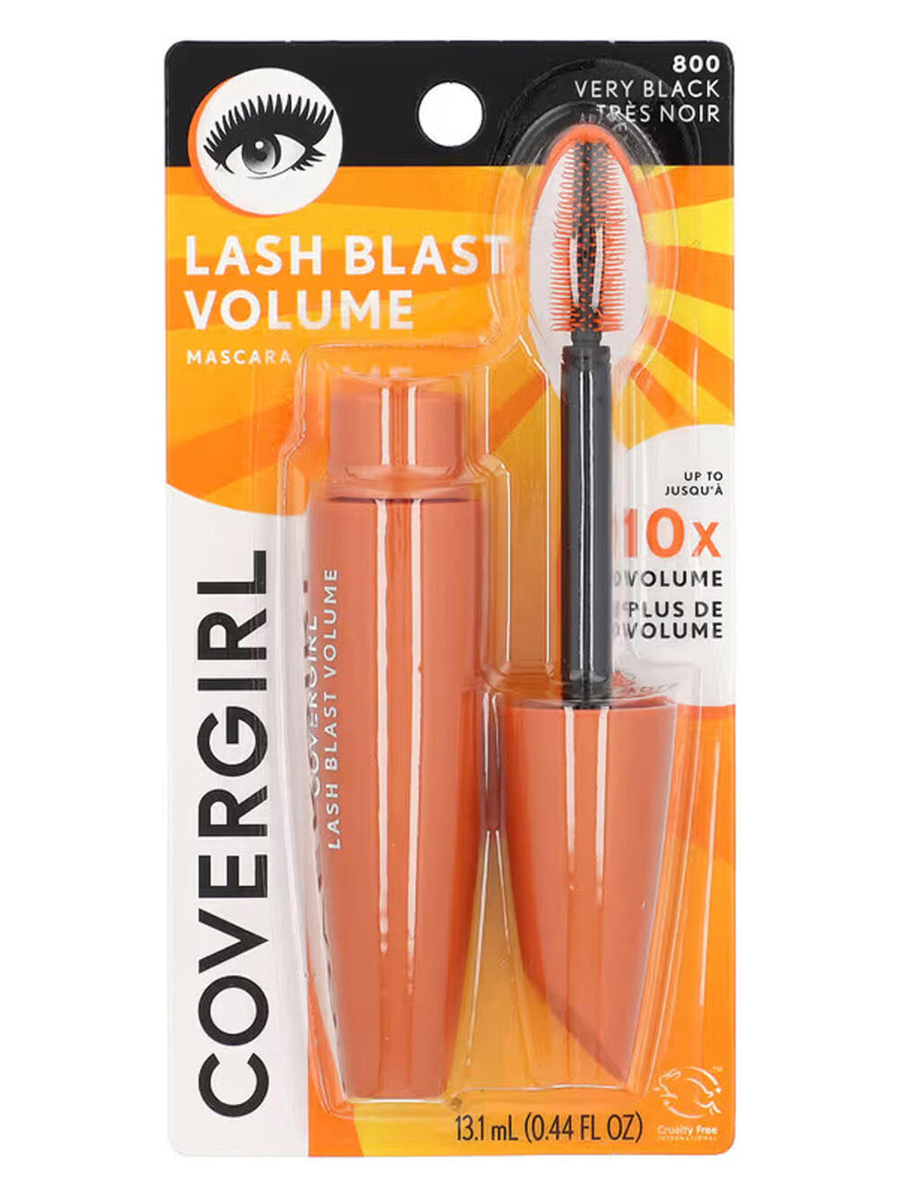 CoverGirl Lash Blast Clean Volume Mascara, 800 Very Black, 0.44 fl oz (2 pack)